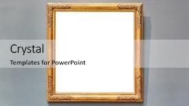  Presentation with picture frame - Presentation theme having empty picture frame on white background and a white colored foreground