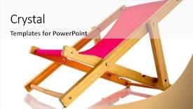  Presentation with sitting teddy bear isolated - Audience pleasing PPT theme consisting of empty pink beach chair isolated backdrop and a white colored foreground