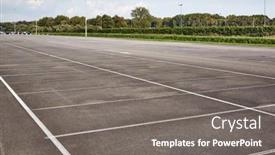  Presentation with parking lot - Presentation design consisting of empty-places-in-a-parking background and a gray colored foreground