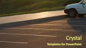  Presentation with parking lot - Beautiful PPT layouts featuring empty places in a parking backdrop and a tawny brown colored foreground
