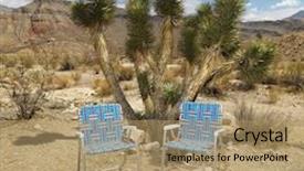  Presentation with landscape desert - Amazing PPT layouts having empty plaid lawn chairs in desert landscape backdrop and a coral colored foreground