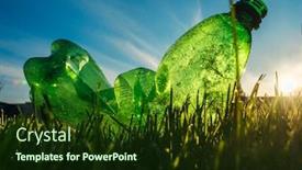  Presentation with plastic bottle - Presentation theme consisting of empty-plastic-bottle-of-trash background and a tawny brown colored foreground