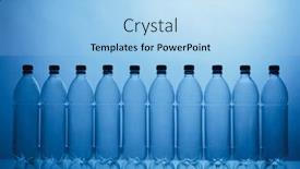  Presentation with plastic bottle - Slide set having empty-plastic-bottle-silhouettes background and a light blue colored foreground