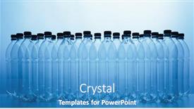  Presentation with plastic bottle - Beautiful slide deck featuring empty-plastic-bottle-silhouettes backdrop and a teal colored foreground