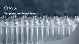  Presentation with plastic pollution - Colorful presentation theme enhanced with empty-plastic-bottles-on-black backdrop and a ocean colored foreground