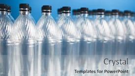  Presentation with bottles - Cool new PPT theme with empty-plastic-bottles-on-blue backdrop and a light blue colored foreground