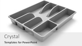  Presentation with cutlery - PPT layouts featuring empty-plastic-drawer-cutlery-tray background and a light gray colored foreground