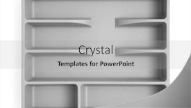  Presentation with cutlery - Presentation theme featuring empty-plastic-drawer-cutlery-tray background and a light gray colored foreground