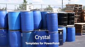  Presentation with plastic recycling - Amazing slides having chenical hazard - empty plastic drums for chemicals backdrop and a  colored foreground