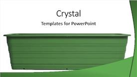  Presentation with plastic - Audience pleasing PPT theme consisting of empty plastic flower box backdrop and a white colored foreground