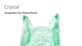  Presentation with plastic bag - PPT theme featuring empty-plastic-green-bag-isolated background and a white colored foreground