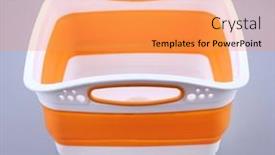  Presentation with plastic container - Presentation theme consisting of empty-plastic-storage-container-isolated background and a yellow colored foreground