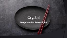  Presentation with japanese food - PPT layouts having empty plate and chopsticks background and a dark gray colored foreground