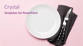  Presentation with empty - Slide set consisting of empty-plate-and-silverware-top background and a pink colored foreground