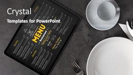  Presentation with tableware - Amazing slide deck having empty-plate-and-tableware backdrop and a dark gray colored foreground