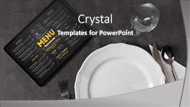  Presentation with tableware - Slides with empty-plate-and-tableware background and a dark gray colored foreground