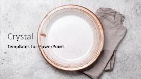  Presentation with kitchen towel - PPT layouts with empty-plate-and-towel background and a white colored foreground