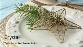  Presentation with table napkin - Colorful slide set enhanced with empty-plate-cutlery-napkin backdrop and a soft green colored foreground