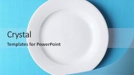  Presentation with empty - Audience pleasing slides consisting of empty plate on blue textured backdrop and a sky blue colored foreground