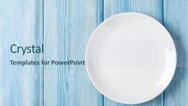  Presentation with dinner blue - Cool new theme with empty plate on blue wooden backdrop and a sky blue colored foreground