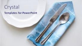  Presentation with tablecloth - PPT layouts with up tie dye - empty plate on tabletop background and a sky blue colored foreground