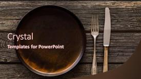  Presentation with empty - Slide set with empty-plate-on-wooden-table background and a wine colored foreground