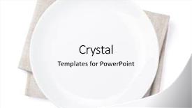  Presentation with kitchen towel - Beautiful presentation featuring empty plate over kitchen towel backdrop and a white colored foreground