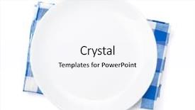  Presentation with kitchen towel - Colorful slides enhanced with empty plate over kitchen towel backdrop and a sky blue colored foreground