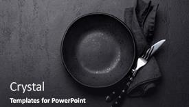  Presentation with dark space - PPT theme with empty-plate-with-fork background and a dark gray colored foreground