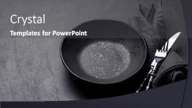  Presentation with dark space - Presentation enhanced with empty-plate-with-fork background and a dark gray colored foreground