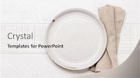  Presentation with table napkin - Slide set having empty-plate-with-napkin background and a white colored foreground