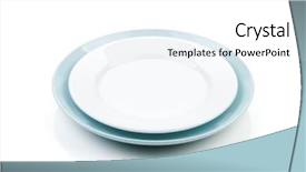 Presentation with empty - Colorful presentation theme enhanced with empty plates isolated on white backdrop and a  colored foreground