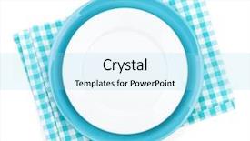  Presentation with kitchen towel - Cool new PPT layouts with empty plates over kitchen towel isolated on white background backdrop and a arctic colored foreground