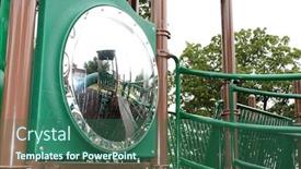  Presentation with reflecting - Theme featuring empty playground reflecting in a dirty mirror background and a ocean colored foreground