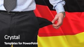  Presentation with empty - Beautiful slides featuring empty pocket with german flag backdrop and a dark gray colored foreground