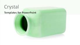  Presentation with porcelain - Beautiful PPT theme featuring empty-porcelain-container-on-white backdrop and a soft green colored foreground