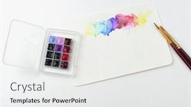  Presentation with watercolor color - Audience pleasing PPT theme consisting of empty-post-card-on-white backdrop and a sky blue colored foreground