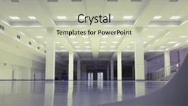  Presentation with modern school building - Beautiful PPT theme featuring empty premises in some office backdrop and a mint green colored foreground