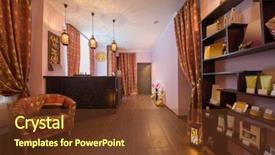  Presentation with day spa - Beautiful theme featuring empty reception room in thai backdrop and a tawny brown colored foreground
