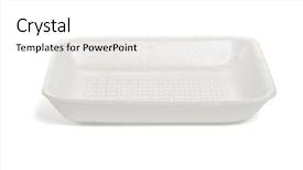  Presentation with food white - Audience pleasing presentation theme consisting of empty rectangle shape styrofoam food backdrop and a  colored foreground