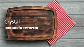  Presentation with table napkin - Theme enhanced with empty rectangular wooden plate background and a tawny brown colored foreground
