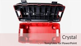  Presentation with black - Beautiful slides featuring empty red and black toolbox backdrop and a lemonade colored foreground