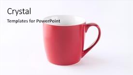  Presentation with empty - Colorful PPT layouts enhanced with empty red mug on white backdrop and a  colored foreground