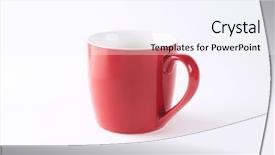  Presentation with empty - Theme having empty red mug on white background and a  colored foreground