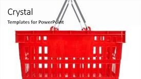  Presentation with red black and white - PPT theme enhanced with empty red shopping basket isolated background and a white colored foreground