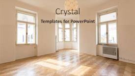  Presentation with ready - PPT theme having empty-rental-appartment-ready background and a soft green colored foreground