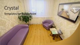  Presentation with medical imaging center mri - Cool new presentation with empty rest room with sofa backdrop and a soft green colored foreground