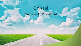  Presentation with asphalt road - PPT layouts having empty-road-between-the-meadow background and a light blue colored foreground