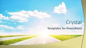  Presentation with asphalt road - Audience pleasing slide deck consisting of empty-road-between-the-meadow backdrop and a sky blue colored foreground