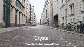  Presentation with paving - Cool new PPT theme with empty road consisting of paving backdrop and a gray colored foreground